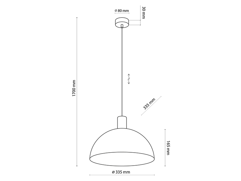 Lampa wisząca Oslo metalowa brązowa, 1779859