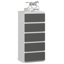Produkt: Komoda AKORD CL5 Biała 40 cm Grafit Szary mat 40x35x92 cm