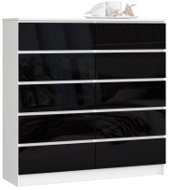 Produkt: Komoda AKORD K120 Biała 120 cm Czarny Połysk 120x40x121 cm