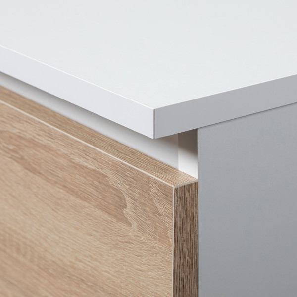 Komoda AKORD K120 Biała 120 cm Dąb Sonoma mat 120x40x77 cm, 1815644