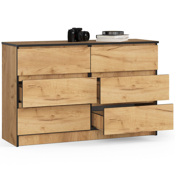 Komoda AKORD K120 Dąb Craft 120 cm Dąb Craft mat 120x40x77cm, 1815655