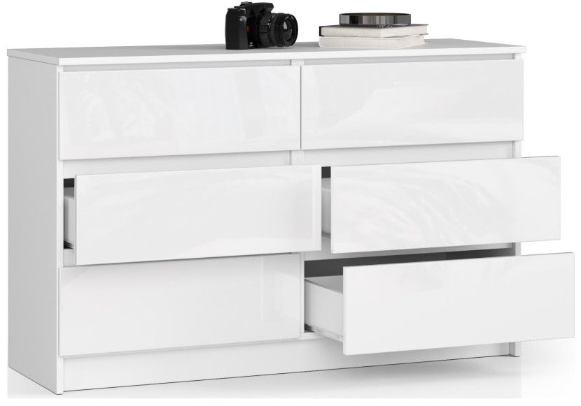 Komoda AKORD K120 Biała 120 cm Biały Połysk 120x40x77 cm, 1815664
