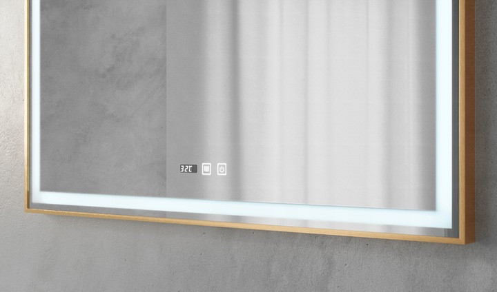 Prostokątne podświetlane lustro energooszczędne LED 100x80, 1822706