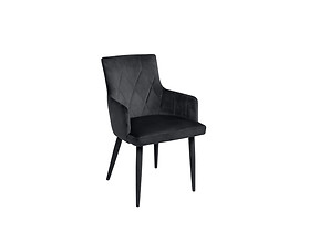 zestaw 2 krzeseł tapicerowanych Merlot welurowe czarne