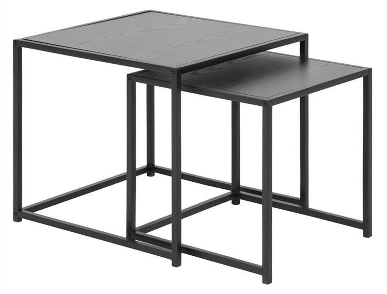 ACTONA zestaw stolików SEAFORD czarne - MDF, metal, 1844941