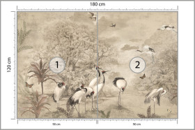 Fototapeta Żurawie w stylu retro 180x120cm