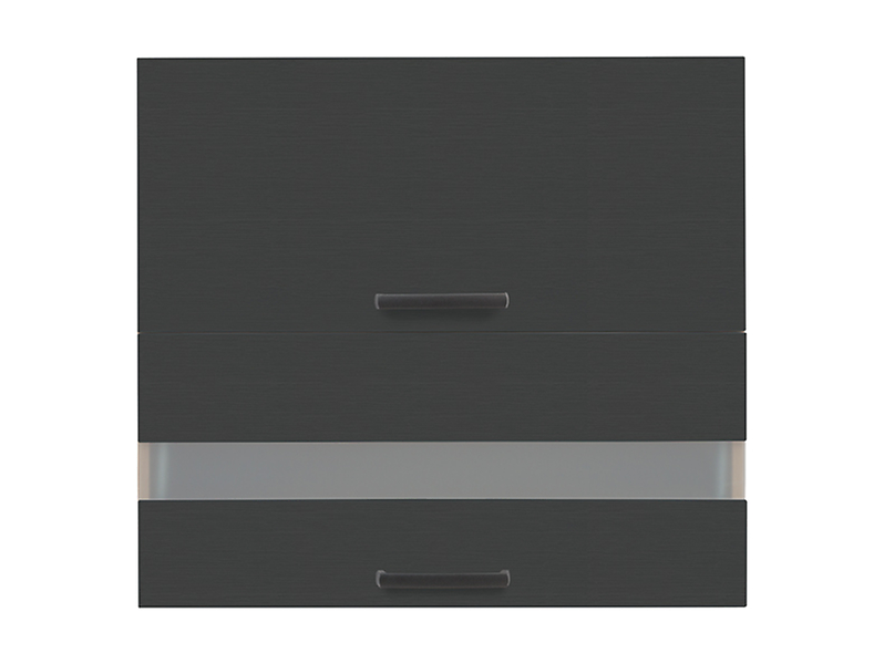 szafka kuchenna górna Semi Line 80 cm dwudrzwiowa z witryną czarny wulkaniczny, 196056