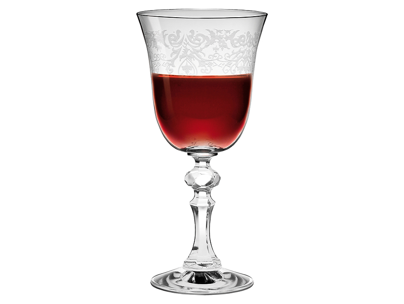 komplet kieliszków do czerwonego wina Krosno Krista zdobione 6 szt. 220 ml, 199810