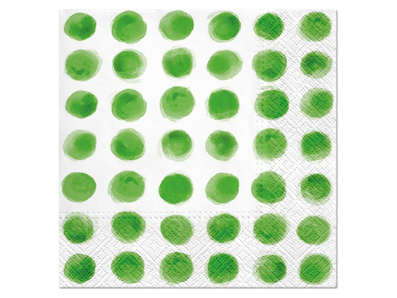 serwetki 20szt. Watercolor Dots Green, 206376