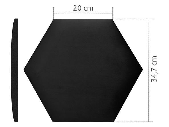 hexagon prawy 40x34,6 panel tapicerowany, 207475