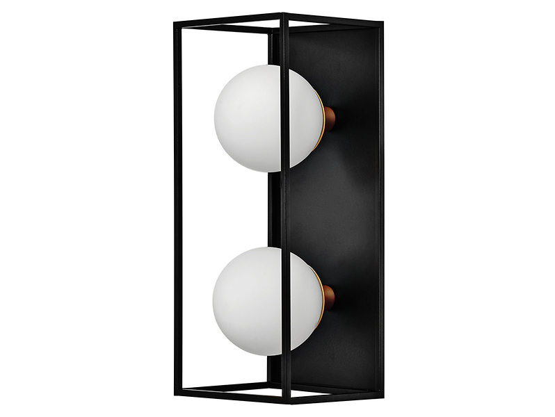 plafon łazienkowy Decor Square 2-punktowy stalowy biało-czarny, 208232