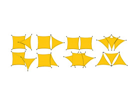 żagiel cieniujący trójkątny żółty