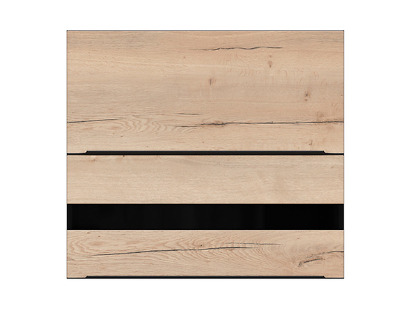 szafka górna z witryną Sole L6, Kolor korpusów czarny, Kolor frontów dąb halifax natura, 211278