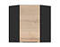 szafka górna narożna Sole L6, Kolor korpusów czarny, Kolor frontów dąb halifax natura, 211326