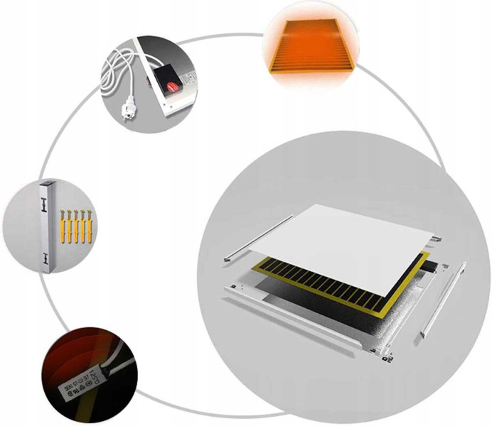 Panel grzewczy IR CRONOS Graphene PRO CGP-1100TWP White, 2124267