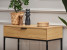 Dębowa konsola 80cm z szufladą na stelażu czarnym Nora-m modern loft, 2131563
