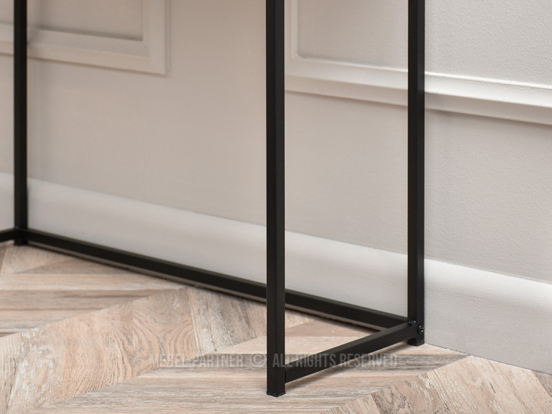 Dębowa konsola 80cm z szufladą na stelażu czarnym Nora-m modern loft, 2131567