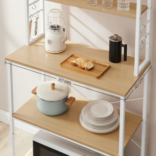 Szafka kuchenna regał 40x80x167 wyspa 6 półek biała haczyki 344225 – sklep BRW