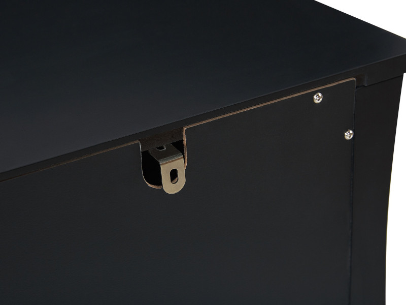 Komoda z 6 szufladami MDF metalowe uchwyty sypialnia salon czarna, 2178670