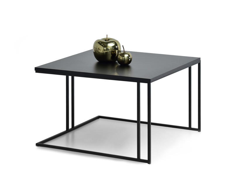 Stolik kwadrat ława kawowa do salonu Dark S czarny wysoka noga metal, 2189710