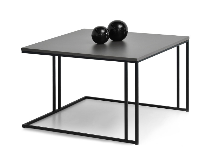 Loftowy stolik kawowy Dark xl szary grafit czarna metalowa podstawa, 2191156