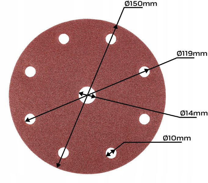 Krążki ścierne papier ścierny na rzep 150mm, P100, 5szt NEO, 2193511