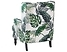 Fotel z podnóżkiem w liście biało-zielony SANDSET, 219620