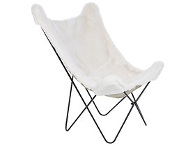 Fotel futrzany biały NYBRO