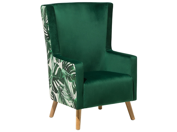 Fotel uszak welurowy zielony ONEIDA, 220031