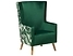 Fotel uszak welurowy zielony ONEIDA, 220031