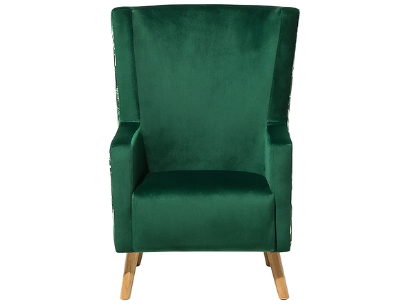 Fotel uszak welurowy zielony ONEIDA, 220034