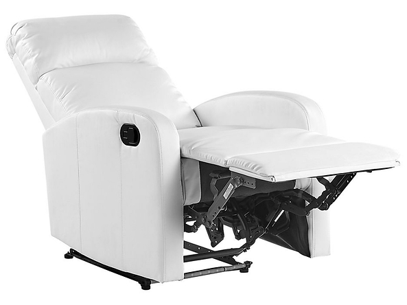 Fotel rozkładany ekoskóra LED z ładowarką biały VIRRAT, 220430