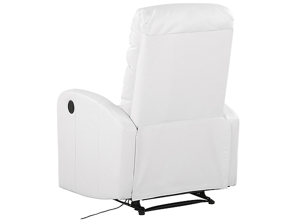 Fotel rozkładany ekoskóra LED z ładowarką biały VIRRAT, 220432