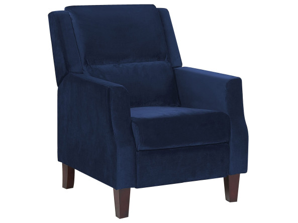 Fotel rozkładany welurowy niebieski EGERSUND, 220452
