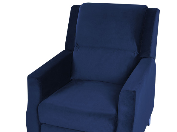 Fotel rozkładany welurowy niebieski EGERSUND, 220459