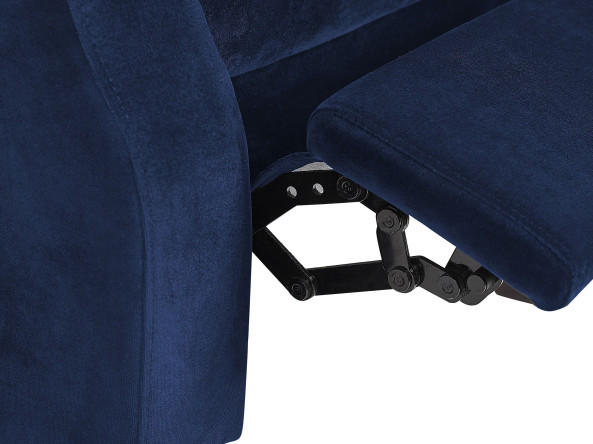 Fotel rozkładany welurowy niebieski EGERSUND, 220460