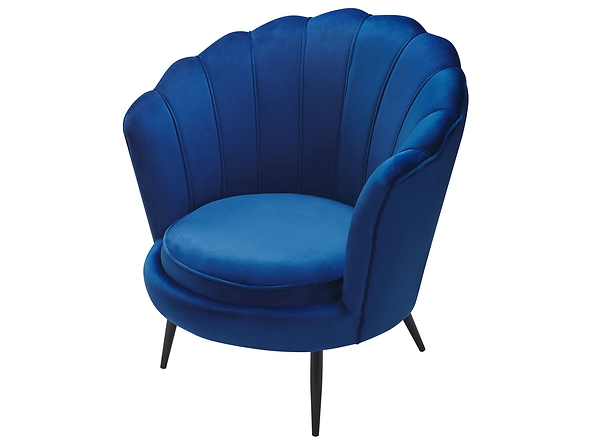 Fotel welurowy ciemnoniebieski LOVIKKA, 220507