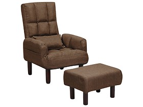Fotel rozkładany z podnóżkiem brązowy OLAND