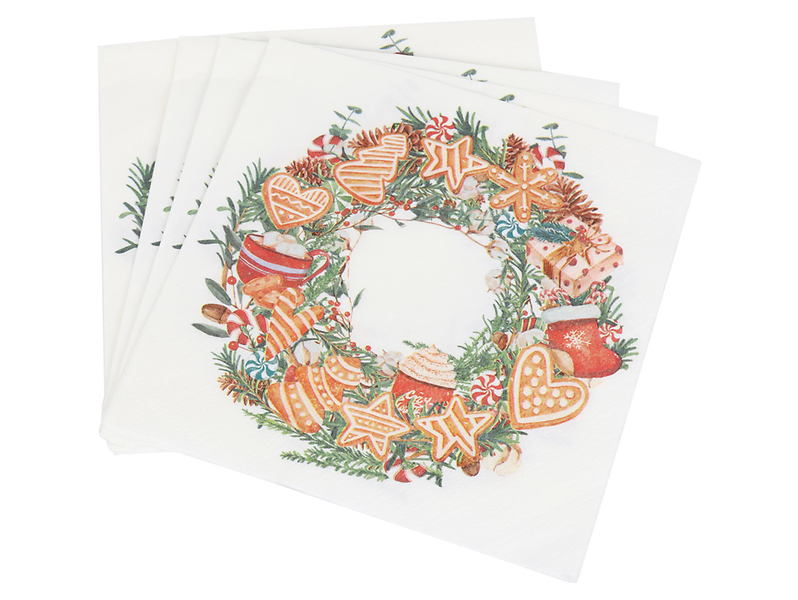 Serwetka Gingerbread Wreath 20 szt. 33x33 cm, 2222711