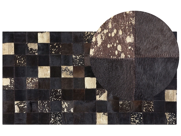 Dywan patchwork skórzany 80 x 150 cm brązowy BANDIRMA, 222352