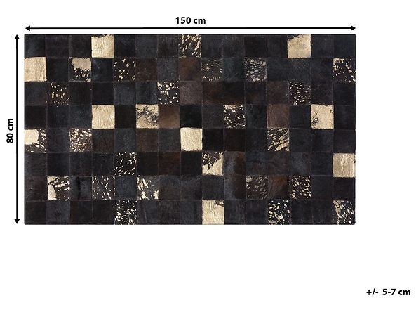 Dywan patchwork skórzany 80 x 150 cm brązowy BANDIRMA, 222354