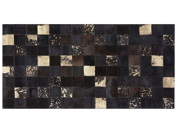 Dywan patchwork skórzany 80 x 150 cm brązowy BANDIRMA, 222355