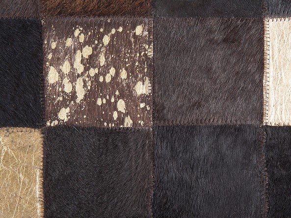 Dywan patchwork skórzany 80 x 150 cm brązowy BANDIRMA, 222356