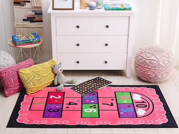 Dywan dziecięcy gra w klasy 80 x 150 cm różowy HONAZ, 222423