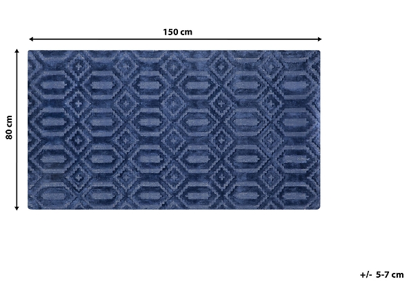Dywan wiskozowy 80 x 150 cm niebieski ADATEPE, 222684
