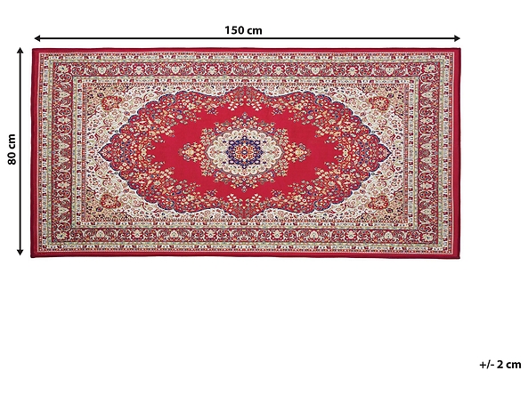 Dywan 80 x 150 cm czerwony KARAMAN, 222912