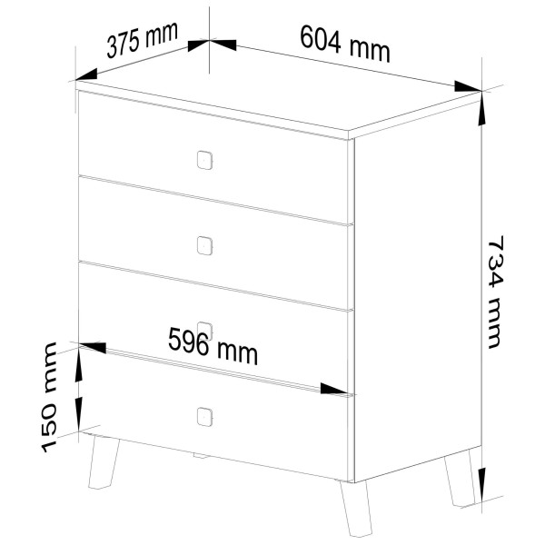 Komoda MOBI AKORD Biała 37x60x73 cm, 2243483