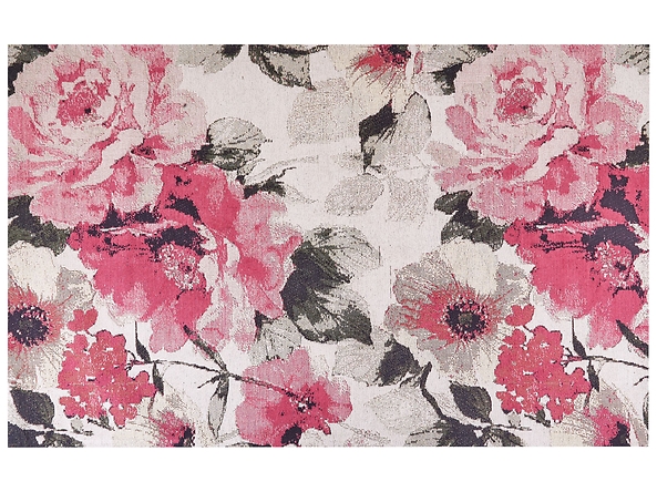Dywan bawełniany w kwiaty 140 x 200 cm różowy EJAZ, 224397