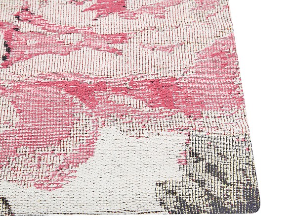 Dywan bawełniany w kwiaty 140 x 200 cm różowy EJAZ, 224399