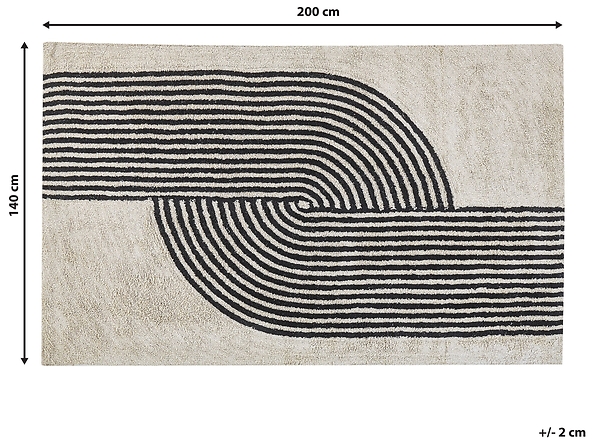 Dywan bawełniany 140 x 200 cm czarno-biały BARELI, 224498
